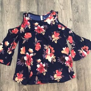 Cold Shoulder Bell-sleeve Top